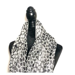 Black and Silver Metallic Leopard Scarf